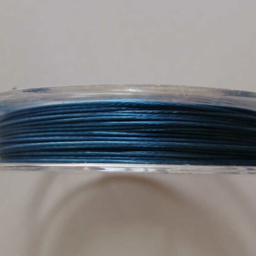 Fil câble 0,38mm bleu foncé bobine 10m fil gainé