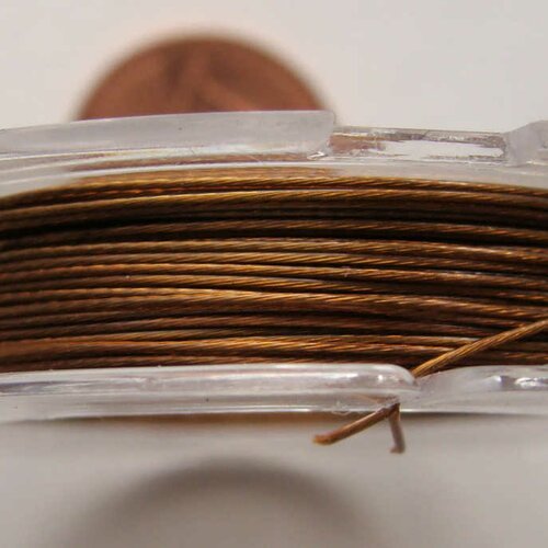 Fil câble 0,38mm marron bobine 10m fil gainé