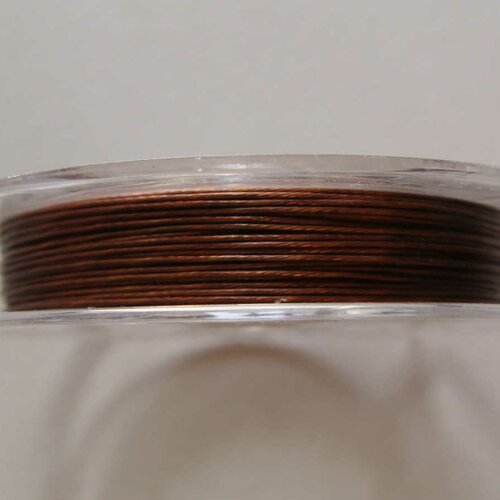 Fil câble 0,38mm marron foncé bobine 10m fil gainé