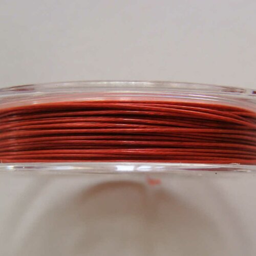 Fil câble 0,38mm orange brun bobine 10m fil gainé