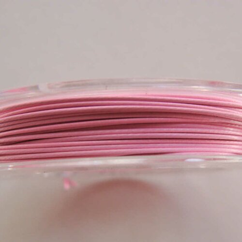 Fil câble 0,38mm rose clair bobine 10m fil gainé