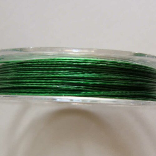 Fil câble 0,38mm vert foncé bobine 10m fil gainé