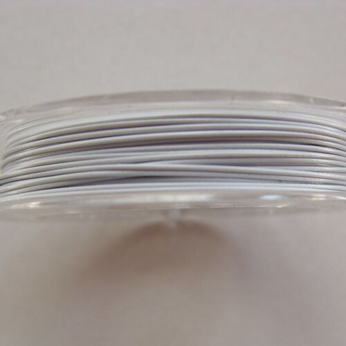 Fil câble 0,45mm blanc gris bobine 10m fil gainé