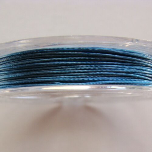 Fil câble 0,45mm bleu foncé bobine 10m fil gainé