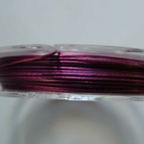 Fil câble 0,45mm violet foncé bobine 10m fil gainé