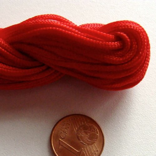 Fil echeveau 15m nylon tressé 1,5mm rouge