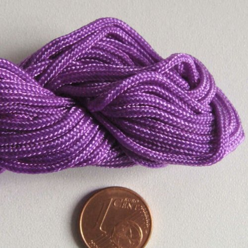 Fil echeveau 15m nylon tressé 1,5mm violet