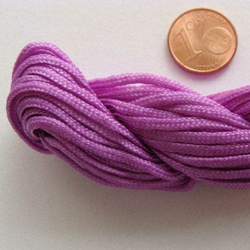 Fil echeveau 15m nylon tressé 1,5mm violet clair