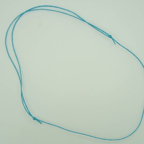 5 colliers bleus fil cordon coton ciré 1mm taille réglable par noeuds coulissants création bijoux