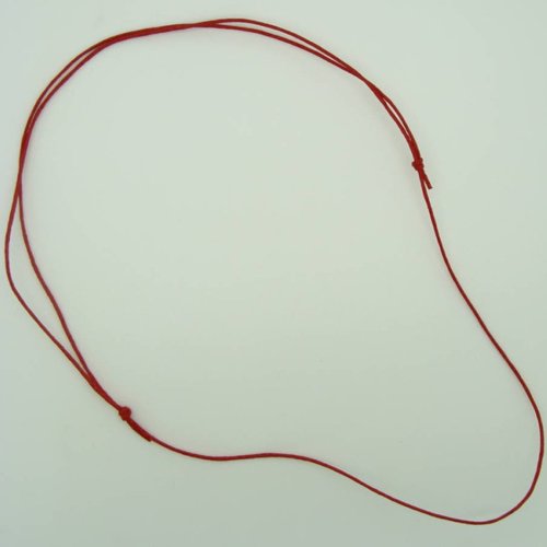 5 colliers rouges fil cordon coton ciré 1mm taille réglable par noeuds coulissants création bijoux