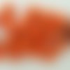 20 perles rondes 8mm orange pierre reconstituée aspect turquoise