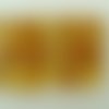 2 perles tubes ovales 29mm verre lampwork marron miel avec touches dorées