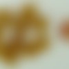 10 perles coeurs 12mm marron doré verre façon murano feuille argentée diy création bijoux