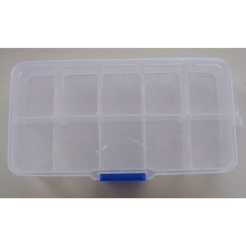 1 casier 10 compartiments 13x6,7cm plastique transparent 