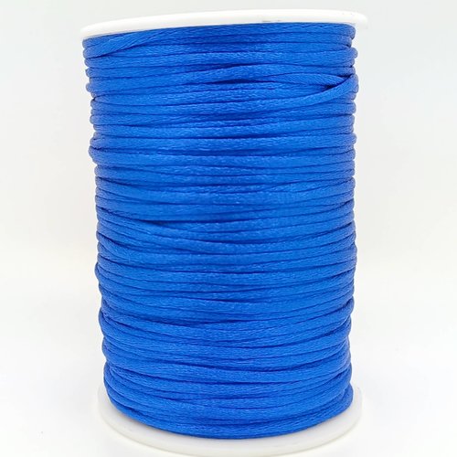 5 mètres queue de rat fil cordon satiné 2mm bleu fonce