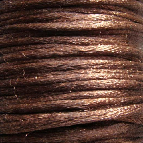5 mètres queue de rat fil cordon satiné 2mm marron fonce