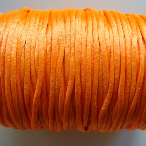 5 mètres queue de rat fil cordon satiné 2mm orange