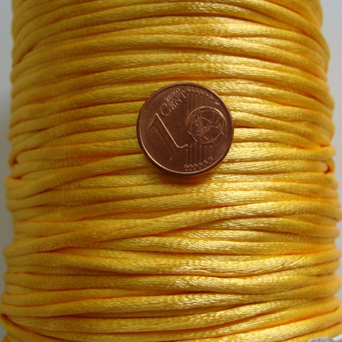 5 mètres queue de rat fil cordon satiné 2mm orange clair