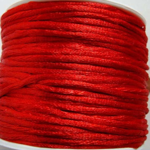 5 mètres queue de rat fil cordon satiné 2mm rouge