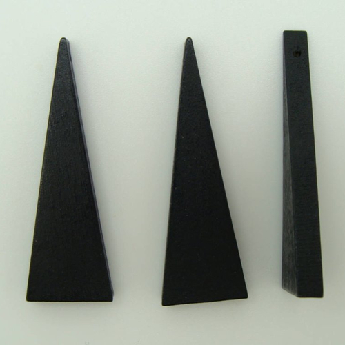 10 pendentifs supports bois noir triangle 40mm à décorer