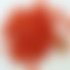 50 perles marron orange rondes 6mm verre simple aspect givre 