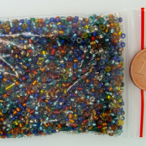 Rocaille mini 1,5 à 2mm perles mélange couleurs mix7 par 20 grammes 