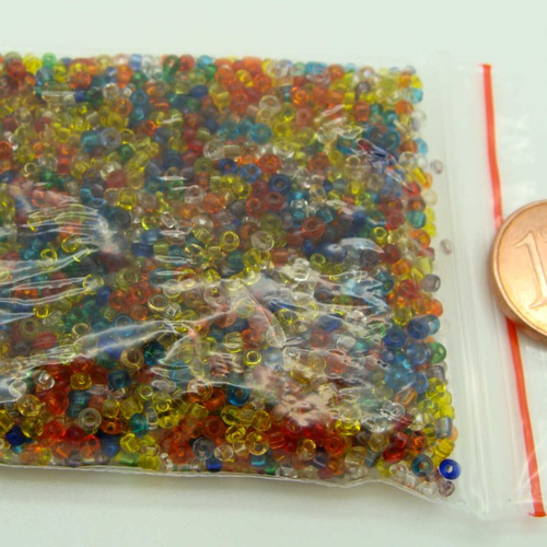 Rocaille mini 1,5 à 2mm perles mélange couleurs mix11 par 20 grammes 
