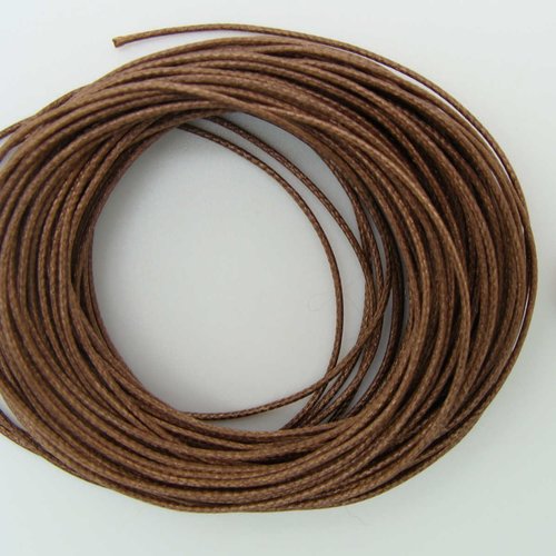 10 mètres fil marron brun nylon polyester ciré 0,8mm cordon lacet création bijoux déco