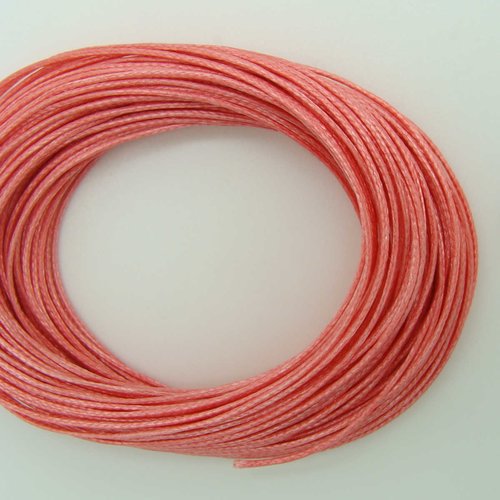 10 mètres fil rose foncé nylon polyester ciré 0,8mm cordon lacet création bijoux déco