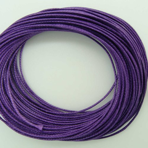 10 mètres fil violet nylon polyester ciré 0,8mm cordon lacet création bijoux déco