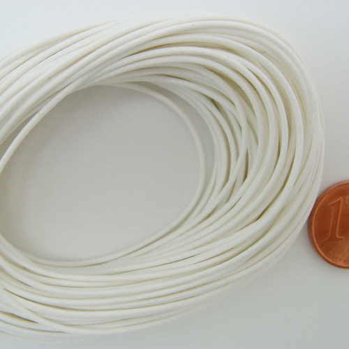 10 mètres fil blanc nylon polyester ciré 1mm cordon lacet création bijoux déco