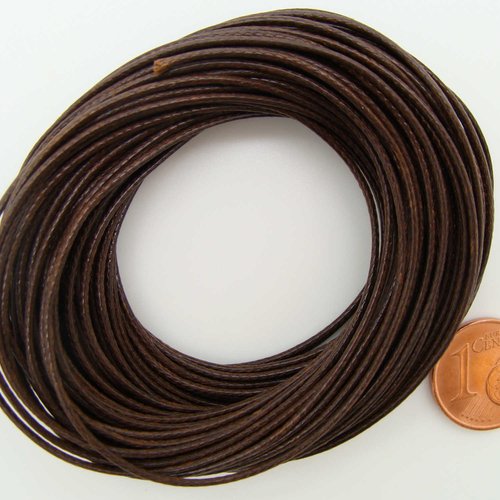 10 mètres fil marron nylon polyester ciré 1mm cordon lacet création bijoux déco