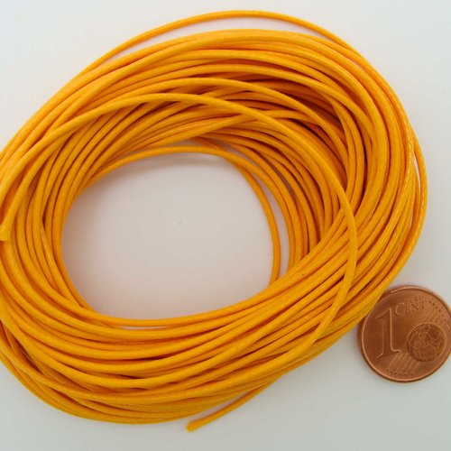 10 mètres fil orange nylon polyester ciré 1mm cordon lacet création bijoux déco