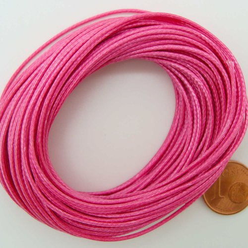 10 mètres fil rose violet nylon polyester ciré 1mm cordon lacet création bijoux déco