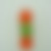 Pendentif bonbon transparent sucre vert papier orange 7 cm en verre lampwork pour création de bijoux collier