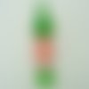 Pendentif bonbon sucre d'orge rouge blanc vert 7 cm en verre lampwork pour création de bijoux collier