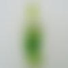 Pendentif chouette hibou vert avec fleur animal oiseau 55mm en verre lampwork pour création de bijoux collier