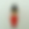 Pendentif bonhomme rouge homme avec chapeau 40mm en verre lampwork pour création de bijoux collier