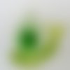Pendentif escargot vert avec fleur animal 60mm en verre lampwork pour création de bijoux collier
