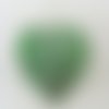 Pendentif coeur vert tourbillon noir 40mm verre diy création bijoux