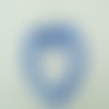 Pendentif coeur transparent ruban bleu foncé 52mm verre diy création bijoux