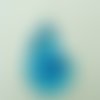 Pendentif coeur transparent fleur 3d bleue 43mm verre diy création bijoux