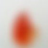 Pendentif coeur transparent fleur 3d orange 43mm verre diy création bijoux