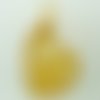 Pendentif coeur marron fleur 3d 40mm verre diy création bijoux