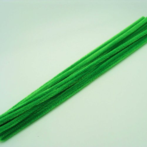 10 chenilles cure-pipes 30cm x 8mm vert