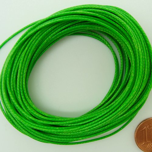 10 mètres fil vert nylon polyester ciré 1mm cordon lacet création bijoux déco