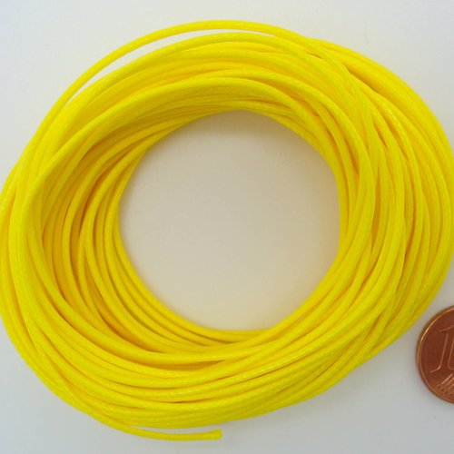 10 mètres fil jaune nylon polyester ciré 1mm cordon lacet création bijoux déco