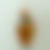 Mini pendentif chouette marron hibou 28mm animal oiseau en verre lampwork pour création de bijoux collier