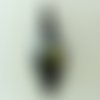 Mini pendentif chouette noir hibou 28mm animal oiseau en verre lampwork pour création de bijoux collier