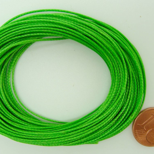 10 mètres fil vert nylon polyester ciré 0,8mm cordon lacet création bijoux déco
